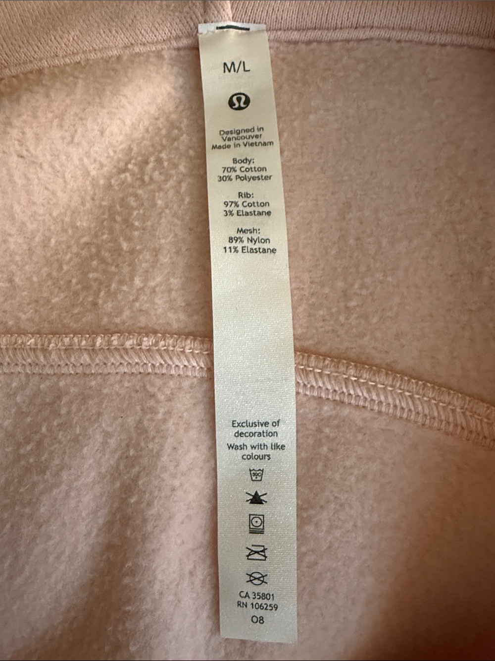 lululemon athletica Scuba Oversize Half Zip Hoodie Pink Sz M/L